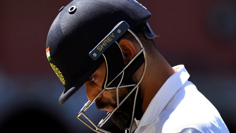 Virat Kohli walks off after India's collapse in Adelaide